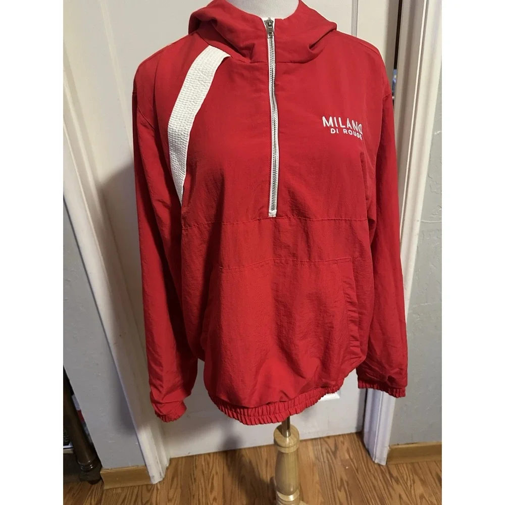 NEW Milano Do Rouge Jacket Mens XL red Loyal Jacket Anorak Windbreaker Hoodie
